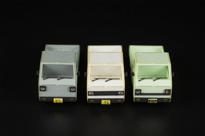 1/80 Scale Paper kit Town Corner Accessory Series kei truck(white/silver/pale green)