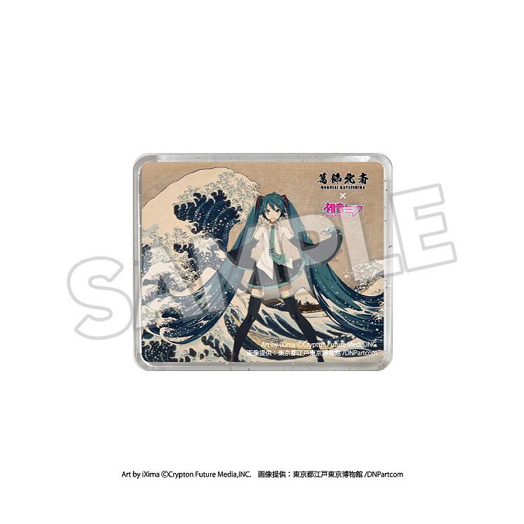 KATSUSHIKA HOKUSAI x HATUNE MIKU 3D Magnet: Thirty-six Views of Mount Fuji The Great Wave off Kanagawa
