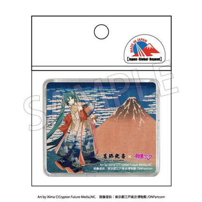 Hokusai Katsushika x Hatsune Miku 3D Magnet Thirty-six Views of Mount Fuji Fine Wind, Clear Morning (Rerun)