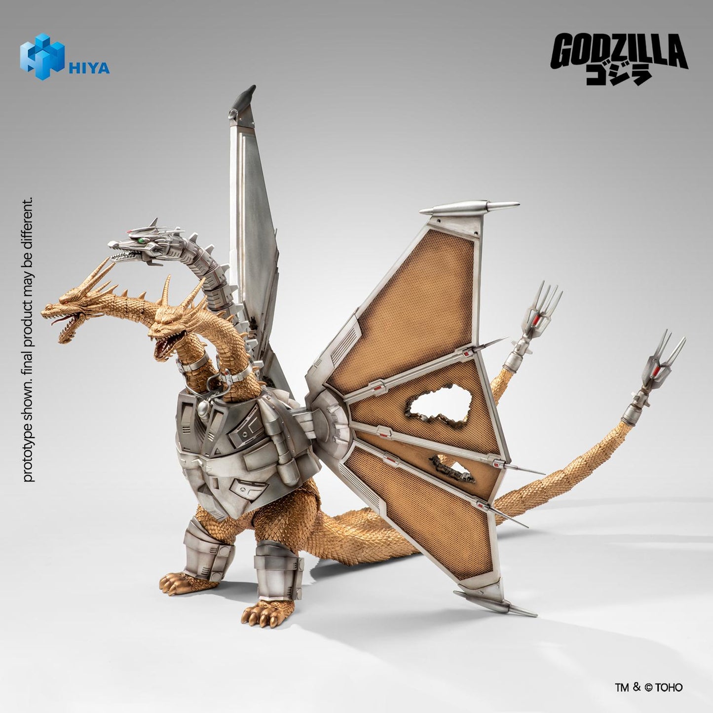 HIYA Exquisite Basic Series None Scale 13 Inch Godzilla vs. King Ghidorah Battle Damaged Mecha King Ghidorah Battle Damaged Action Figure