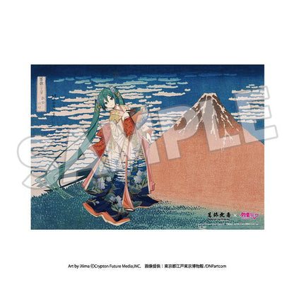 KATSUSHIKA HOKUSAI x HATUNE MIKU Serial Numbered A3 Acrylic Panel Thirty-six Views of Mount Fuji Fine Wind, Clear Morning