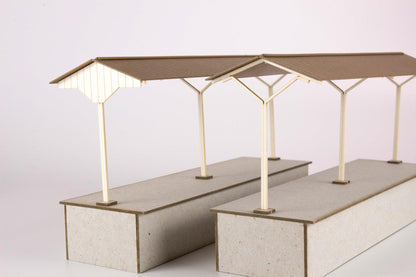1/80 Scale Paper kit Town Corner Accessory Series Local type island platform Extension set B(Shed)