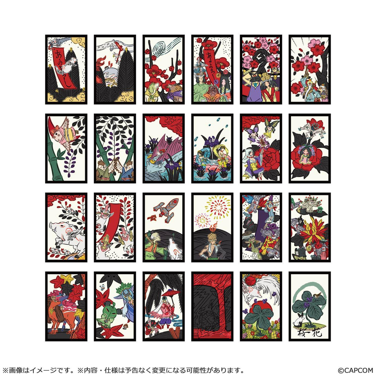 【Okami 20th Anniversary Reprint Art Project】sakurahanafuda stickers B -From Okami HD Hanaasobi-