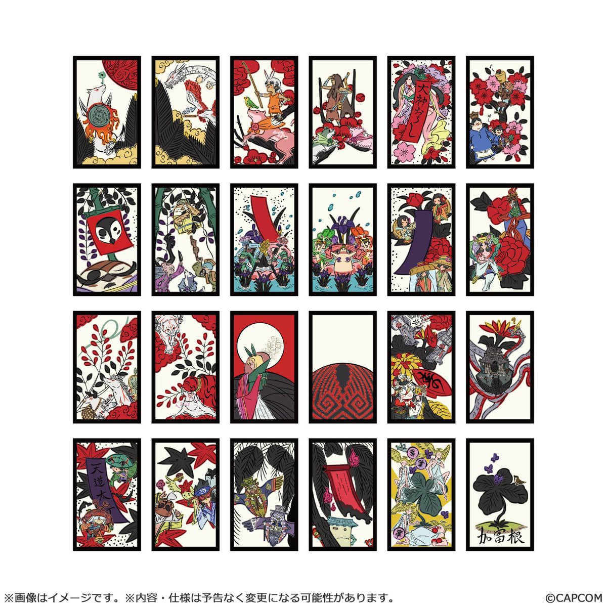 【Okami 20th Anniversary Reprint Art Project】sakurahanafuda stickers A -From Okami HD Hanaasobi-
