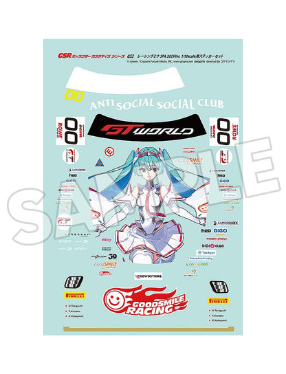 Hatsune Miku GT Project GSR Character Customization Series 052: Racing Miku SPA 2025 Ver. 1/10 Scale Sticker Set