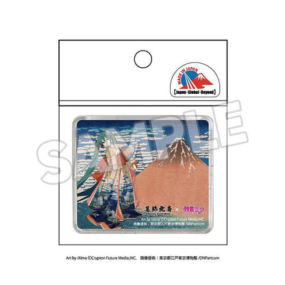 KATSUSHIKA HOKUSAI x HATUNE MIKU 3D Magnet: Thirty-six Views of Mount Fuji Fine Wind, Clear Morning