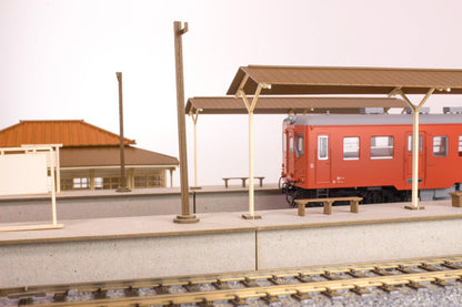 1/80 Scale Paper kit Town Corner Accessory Series Local type island platform Extension set B(Shed)