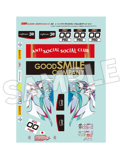 Hatsune Miku GT Project GSR Character Customization Series 052: Racing Miku SPA 2025 Ver. 1/10 Scale Sticker Set
