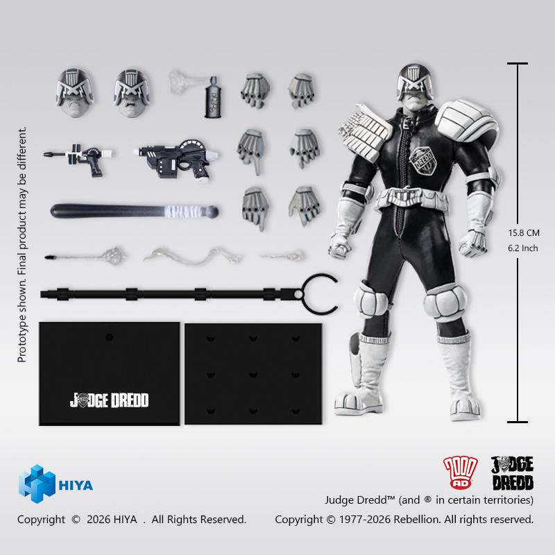 HIYA Exquisite Super Series 1/12 Scale 6 Inch JUDGE DREDD Judge Dredd Black&White Ver. Action Figure