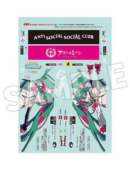 Hatsune Miku GT Project GSR Character Customization Series 051: Racing Miku 2025 Ver. 1/10 Scale Sticker Set