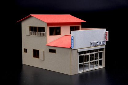 (Model Kits) 1/80 Scale Paper kit Town Corner Accessory Series Store Corner Store