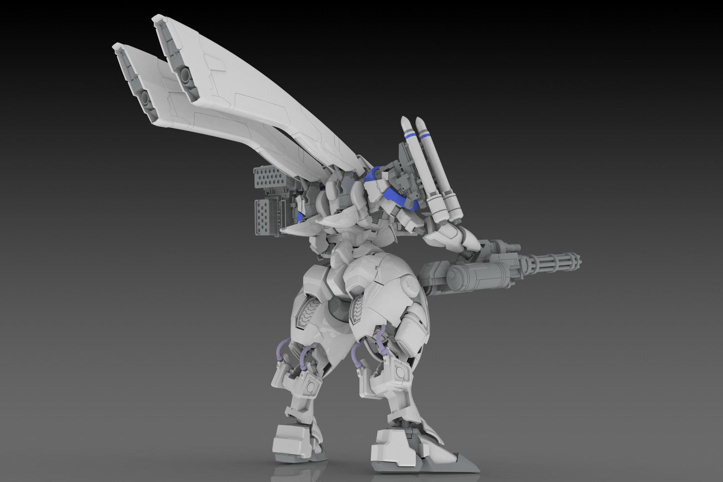 (Model Kits) POWERDoLLS X-4+(PD-802) WEAPON SET3(Shoulder Parts For Mounting Weapons&DRu35 MLC&M7A Gatling Gun) (Rerun)