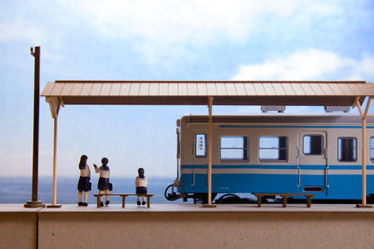 1/80 Scale Paper kit Town Corner Accessory Series Local type island platform Basic set