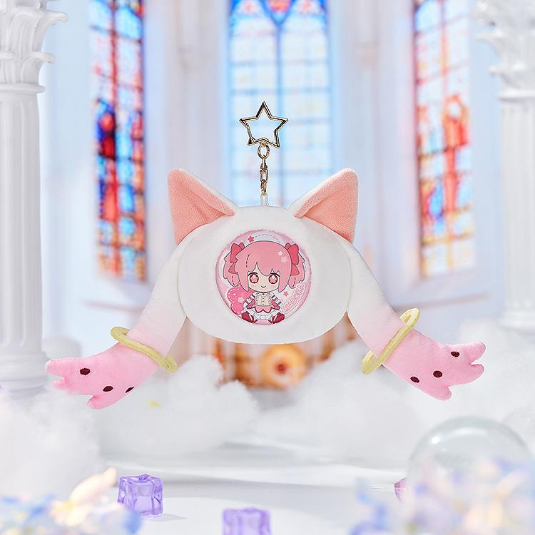 Puella Magi Madoka Magica the Movie -Rebellion- Fluffy Keychain Pinback Button Case