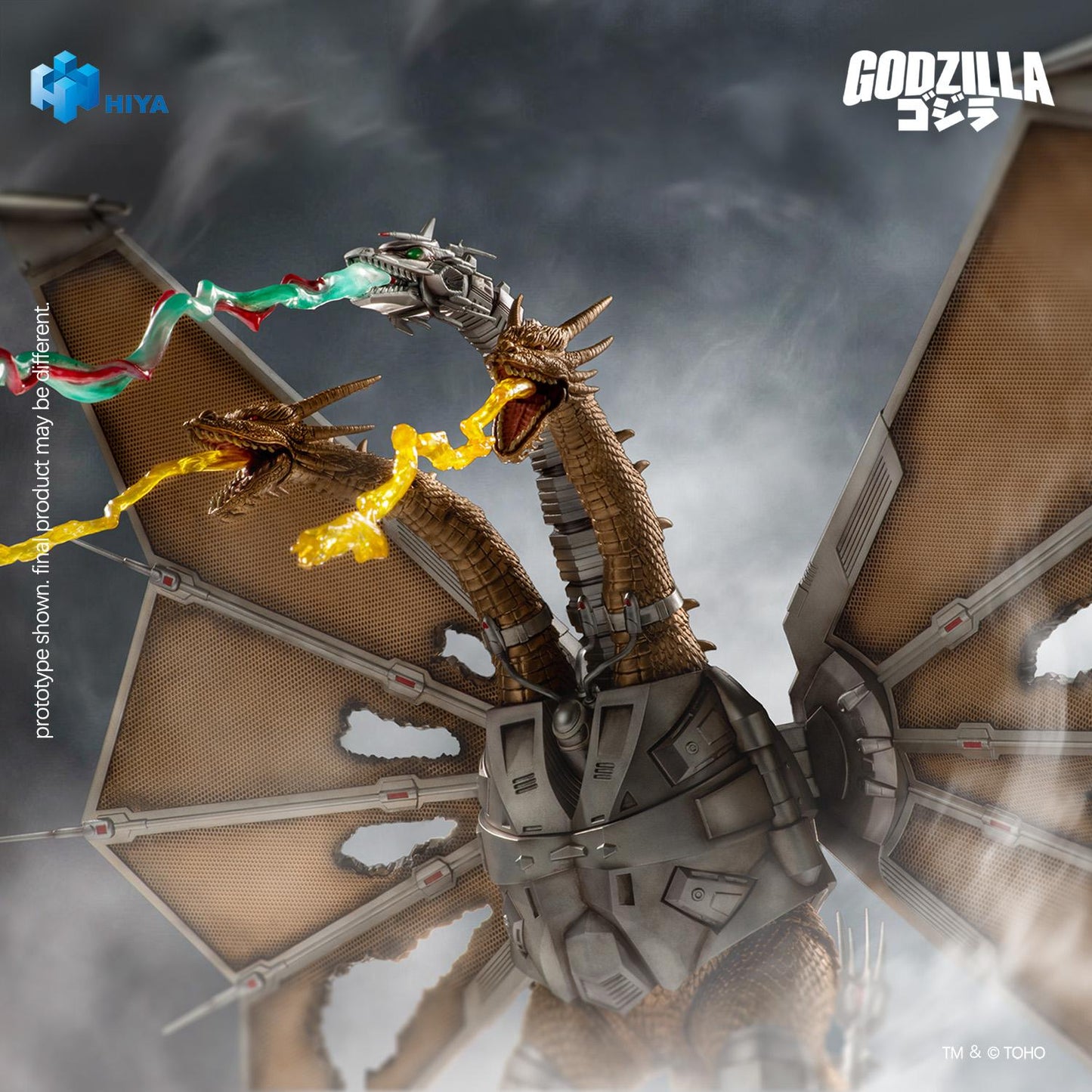 HIYA Exquisite Basic Series None Scale 13 Inch Godzilla vs. King Ghidorah Battle Damaged Mecha King Ghidorah Battle Damaged Action Figure