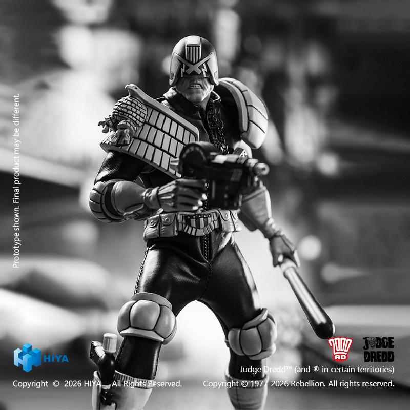 HIYA Exquisite Super Series 1/12 Scale 6 Inch JUDGE DREDD Judge Dredd Black&White Ver. Action Figure